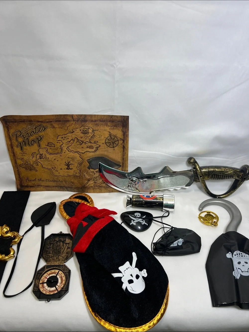 Kids Black and Red Pirate Costume Set - Skull Theme
